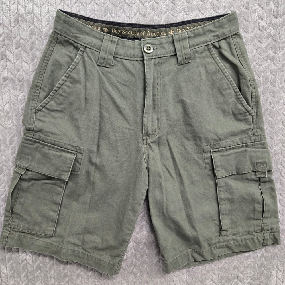 Boy Scouts of‎ America Men's Cargo Shorts Size 30 Green Cotton Uniform Canvas
